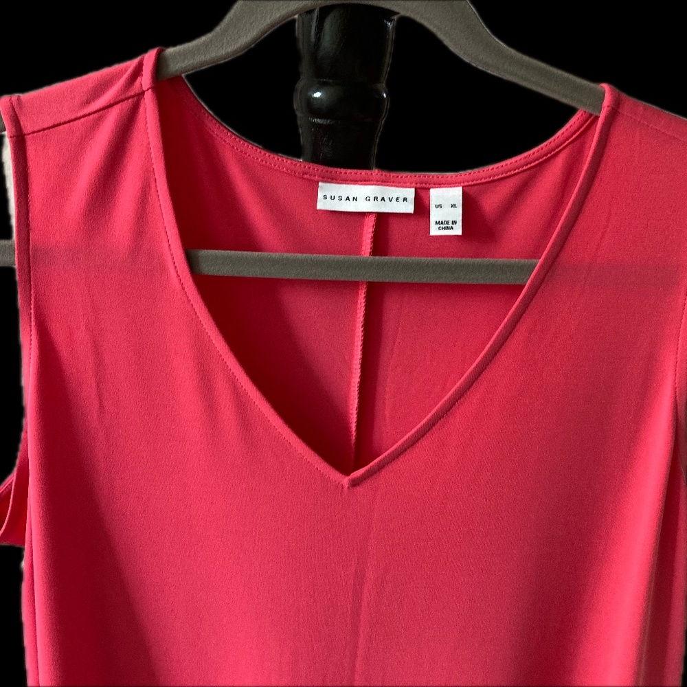 Susan graver summer dress - DARK coral XL